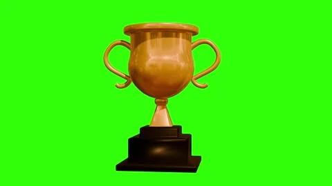 3D render of a golden trophy cup rotating smoothly in a seamless loop on a .. Stock Footage 327929721