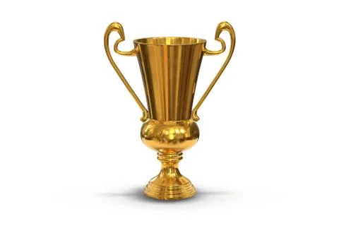 3D render of golden trophy cup isolated on white Stock Illustration