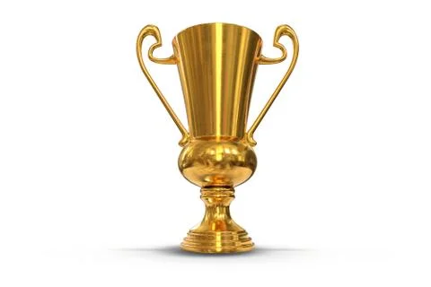 3D render of golden trophy cup isolated on white Stock Illustration