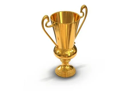 3D render of golden trophy cup isolated on white Stock Illustration