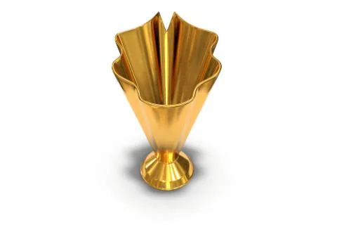 3D render of golden trophy cup isolated on white Stock Illustration