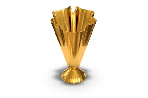 3D render of golden trophy cup isolated on white Stock Illustration