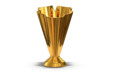 3D render of golden trophy cup isolated on white Stock Illustration