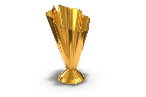 3D render of golden trophy cup isolated on white Stock Illustration