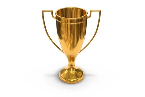3D render of golden trophy cup isolated on white Stock Illustration