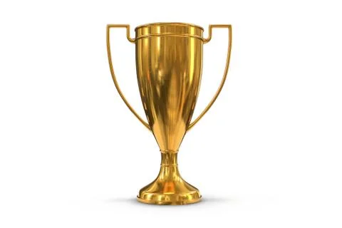 3D render of golden trophy cup isolated on white Stock Illustration
