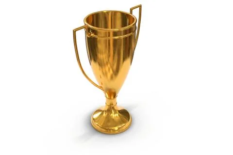 3D render of golden trophy cup isolated on white Stock Illustration