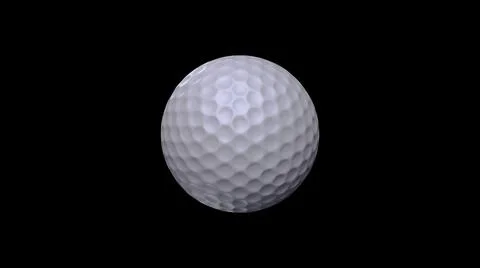 3d render Golf ball spinning in loop animation on a black background Illustrazione stock