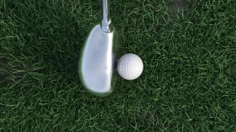 3d render Golf club hits a golf ball Stockillustratie
