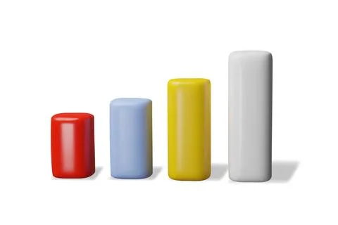 3d render graph bar 2 Stock Illustration