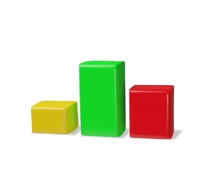 3d render graph bar 库存插图