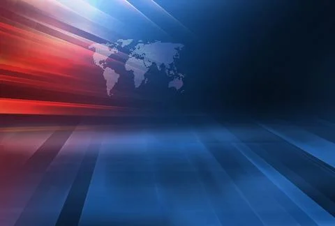 3D render of a graphical abstract background, empty studio space with the world Stock Illustration