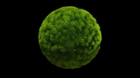 3d render Grass sphere Stock Illustration