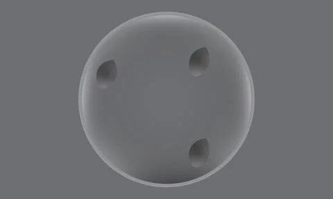 3D Render of a Gray Bowling Ball with Three Holes Isolated on Solid Backgroun Stock Illustration