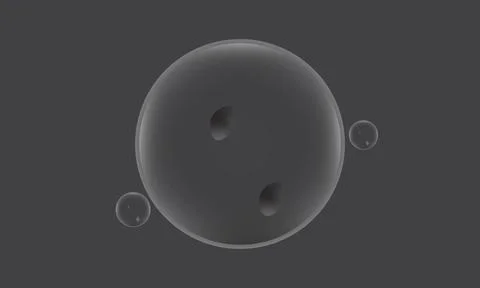3D Render of Gray Bowling Balls in Dynamic Composition on Neutral Gray Back.. 스톡 일러스트
