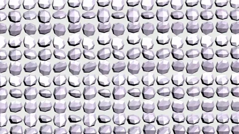 3D render of gray geometric crystals undulating in a smooth wave motion. 库存影片 339045746