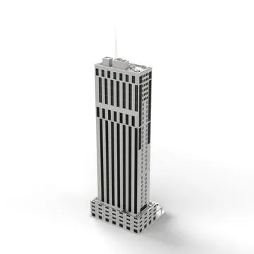 3D render of a gray modern building isolated on the white background Stock Illustration