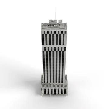 3D render of a gray modern building isolated on the white background Stock Illustration
