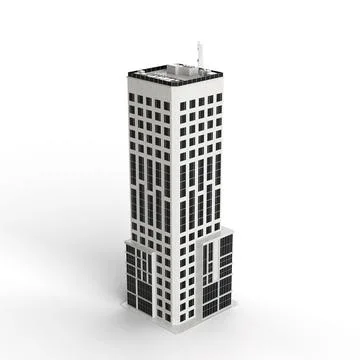 3D render of a gray modern office building isolated on the white background Stock Illustration