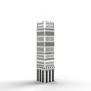 3D render of a gray modern office building isolated on the white background Stock Illustration