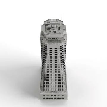 3D render of a gray modern office building isolated on the white background Stock Illustration