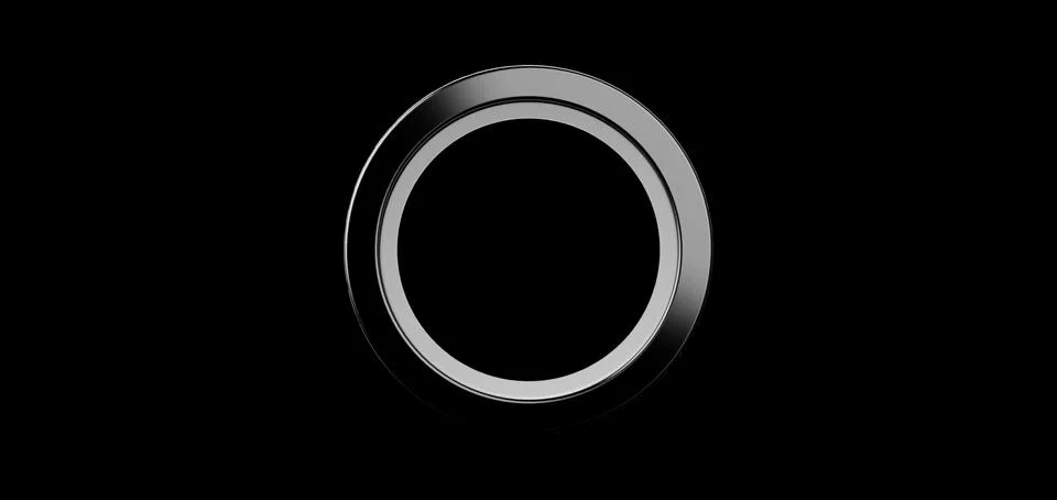 3d render, gray ring on black background. jewelry metal circle shape. empty s Illustrazione stock