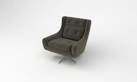3D render of a gray sofa seat isolated on a white background Ilustração Stock