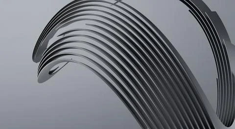 3D render of a gray stripe wavy pattern for background or wallpaper Illustrazione stock