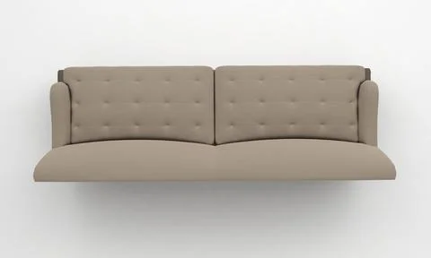 3D render of a gray textured sofa isolated on a white background Stock Illustration