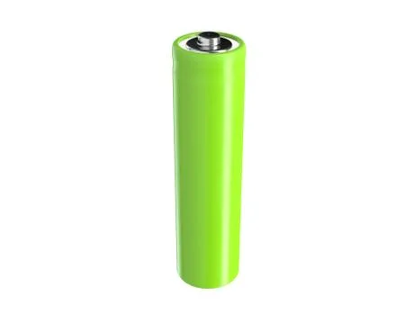 3D render of Green Accumulator Battery AA isolated on white Stock Illustration