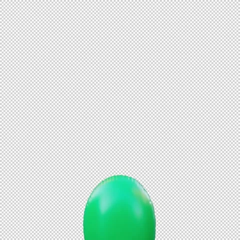 3D Render of Green Balloon Floating Upward in Seamless Loop Animation with .. Stock Footage 317741548