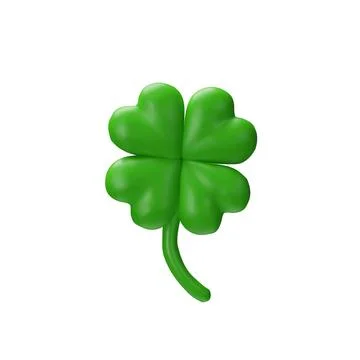 3D render green clover for luck Stock Illustration