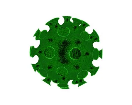 3d render of green Corona virus isolated on a white background that causing t Stock Illustration