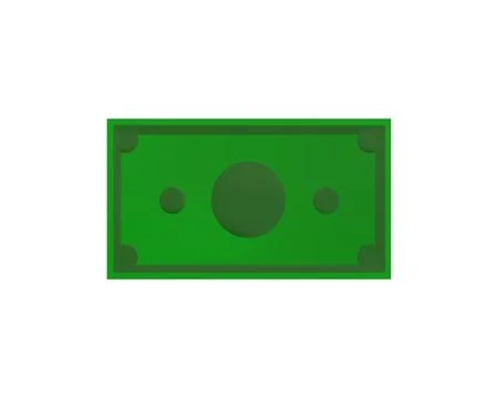 3D render green dollar banknote Stock Illustration