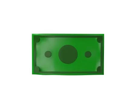 3D render green dollar banknote Stock Illustration