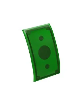 3D render green dollar banknote Stock Illustration