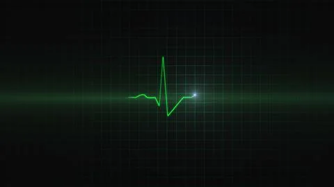 3D render green ecg icon wave of cardiac frequency. Heartbeat cardiogram on the イラスト素材