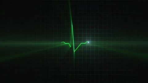3D render green ecg icon wave of cardiac frequency. Heartbeat cardiogram on the イラスト素材
