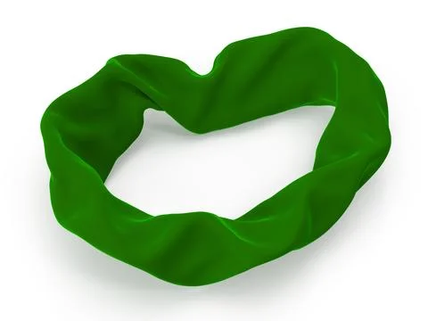 3d render of green fabric loop Illustrazione stock