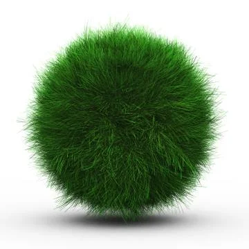 3d render of green grass ball Illustrazione stock