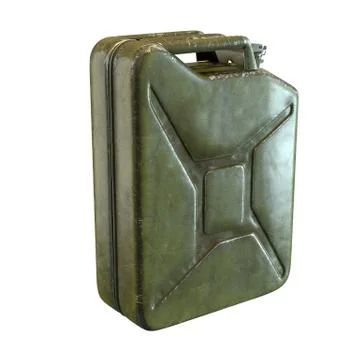 3D render of green jerrycan isolated on white Stock Illustration