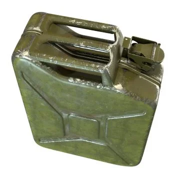 3D render of green jerrycan isolated on white Stock Illustration