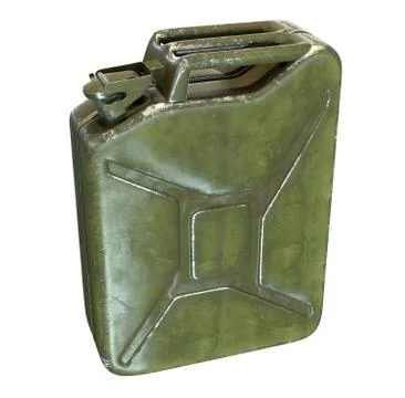 3D render of green jerrycan isolated on white Stock Illustration