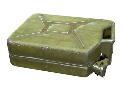 3D render of green jerrycan isolated on white Stock Illustration
