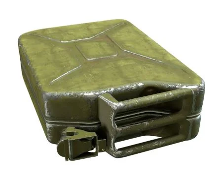 3D render of green jerrycan isolated on white Stock Illustration
