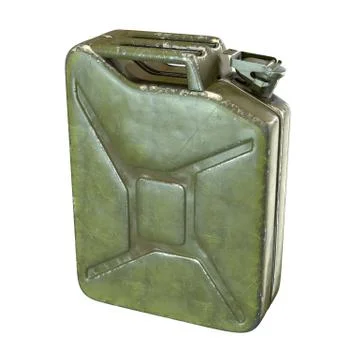 3D render of green jerrycan isolated on white Stock Illustration