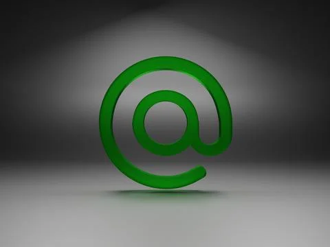 3D render of the green mail symbol isolated on a gradient background Stock Illustration