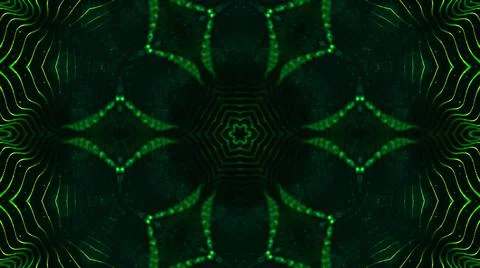 3d render. Green motion design background with symmetrical star pattern イラスト素材