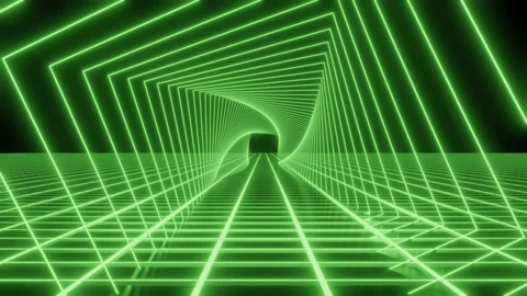 3D Render, green Neon Stripes Abstract Background Motion Animation Stock Footage 166638634