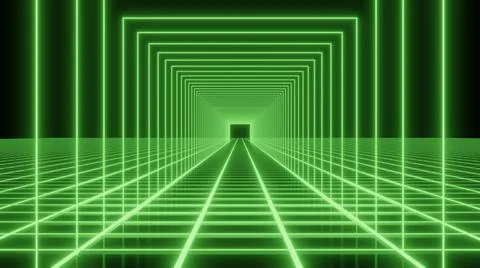 3D Render, green Neon Stripes Abstract Background Motion Animation Stock-Illustration